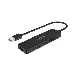  uHUB Q4 מפצל 3 פורט וקורא כרטיסים UNITEK USB A 