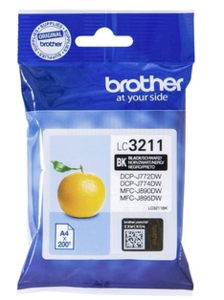 ראש דיו שחור מקורי Brother LC3211BK (200 דפים)