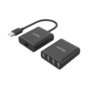  Y-2516 - מאריך אות USB על גבי כבל רשת + 4 כניסות UNITEK USB 2.0 