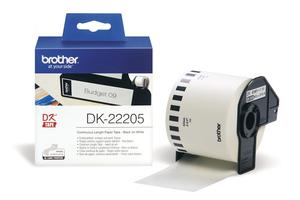 מדבקות מקוריות BROTHER DK-22205 (סרט רציף גודל תווית 62 מ"מ30.48X מטר)