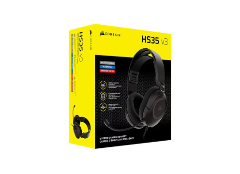 אוזניות  CORSAIR HS35 V3 GAMING HEADSET CARBON CA-9011399-WW