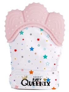 כפפת נשכן עם בד מרשרש לתינוק - ורוד