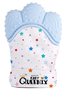 כפפת נשכן עם בד מרשרש לתינוק - תכלת