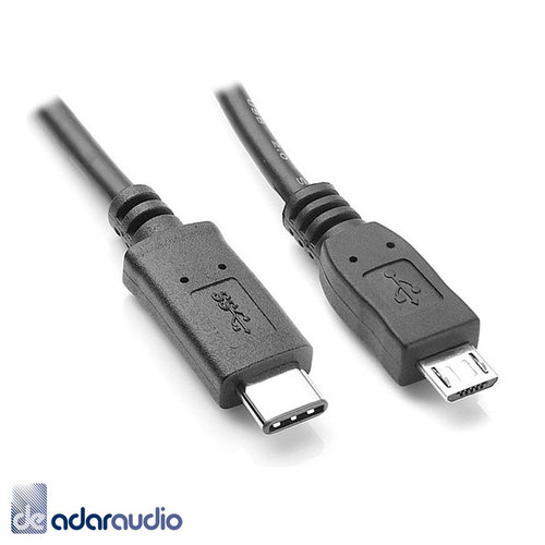 כבל USB תקע C זכר - MICRO B 2.0 זכר 1 מטר