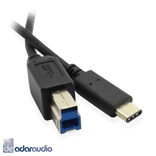 כבל USB תקע C זכר - 3.0 B זכר 1 מטר