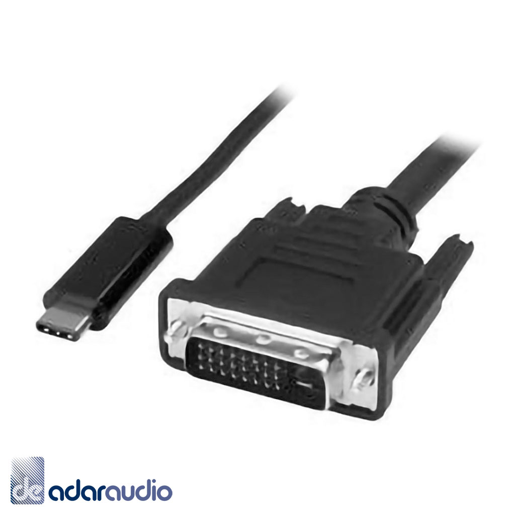 כבל USB C זכר ל-DVI זכר באורך 1.8 מטר, תומך 4K@30HZ