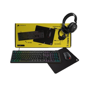סט גיימינג Corsair 4-in-1 / K55 CORE RGB / HS35 Surround V2 / HARPOON RGB PRO / MM100 / 90904-111-01