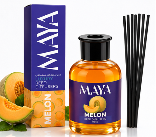 מפיץ ריח יוקרתי עם מקלות MAYA בניחוח מלון MELON – ‏110 מ״ל