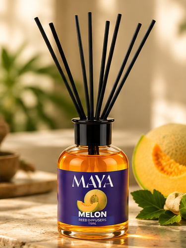 מפיץ ריח יוקרתי עם מקלות MAYA בניחוח מלון MELON – ‏110 מ״ל