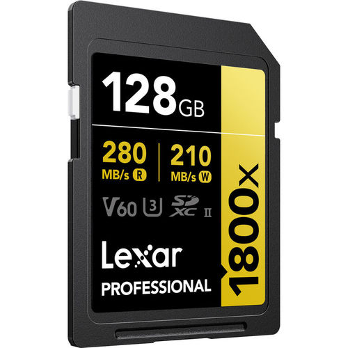 כרטיס זיכרון Lexar 128GB Professional 1800x UHS-II SDXC