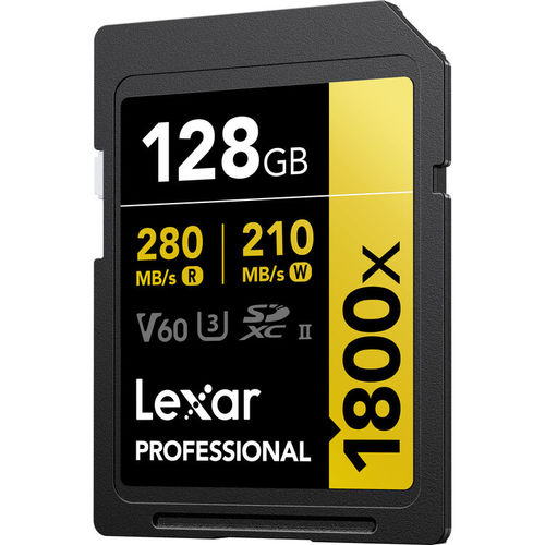 כרטיס זיכרון Lexar 128GB Professional 1800x UHS-II SDXC
