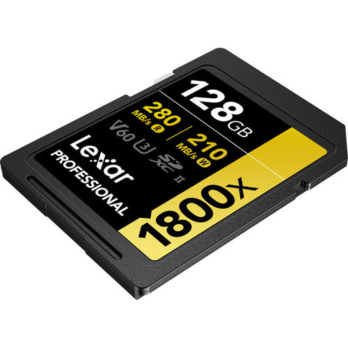 כרטיס זיכרון Lexar 128GB Professional 1800x UHS-II SDXC
