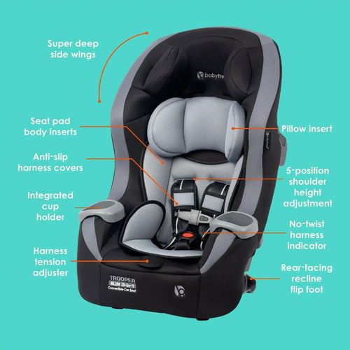  מושב בטיחות 3 ב 1 Trooper™ מבית ®Baby Trend (אפור)
