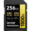 כרטיס זיכרון Lexar 256GB Professional 1800x UHS-II SDXC