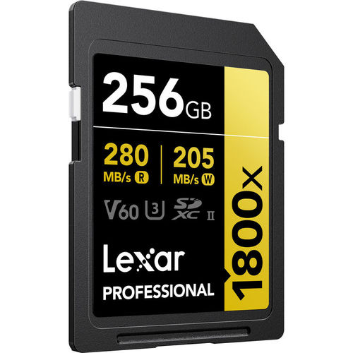 כרטיס זיכרון Lexar 256GB Professional 1800x UHS-II SDXC