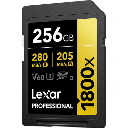 כרטיס זיכרון Lexar 256GB Professional 1800x UHS-II SDXC