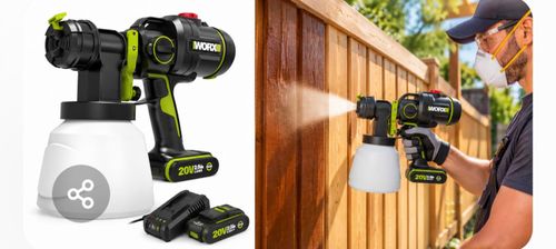 מרסס צבע נטען 20V WORX WU056.9.2 Brussels  [ סוללה 20 וולט 2 אמפר+ מטען  ] 
