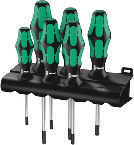סט מברגים 6 חלקים טורקס כולל מתלה דגם 05028062001 Wera TORX® 367/6 Kraftform Plus 