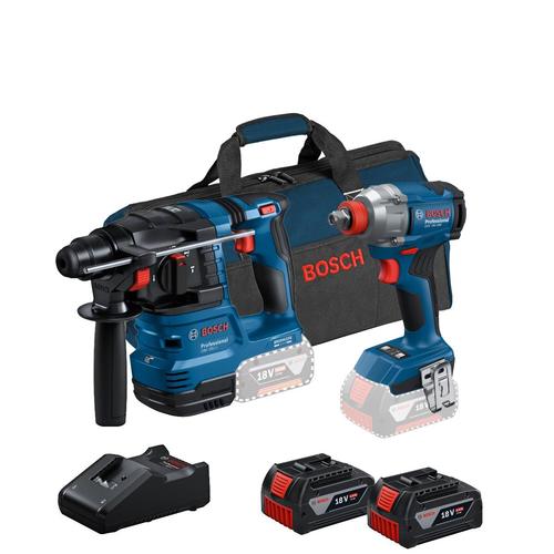 סט BOSCH Professional 18V 15990.Y26 – פטישון GBH 185-LI, מברגת רטיטה GDX 18V-285, 2 סוללות 4Ah, מטען GAL 18V-40 ותיק