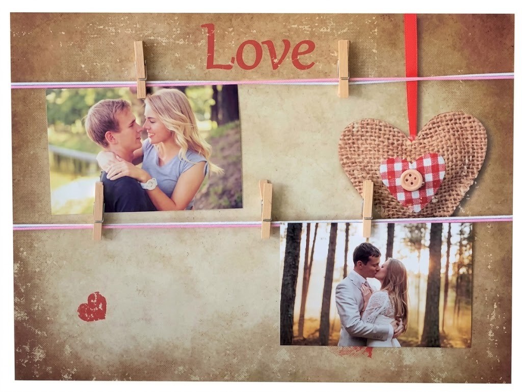 לוח לתליית תמונות "Love"