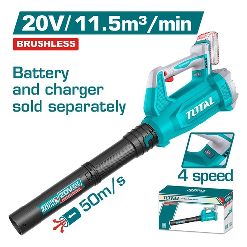 מפוח נטען בראשלס 20V גוף בלבד TOTAL