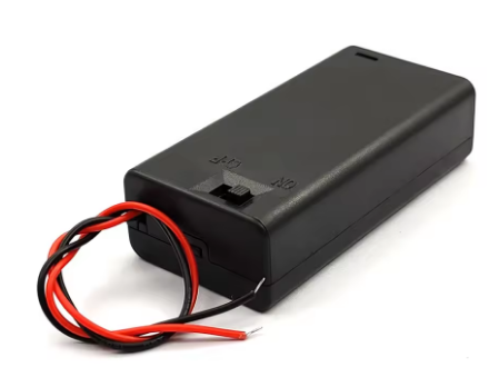 בית לשתי סוללות AA 1.5V עם חוטים ומתג הפעלה/כיבוי 