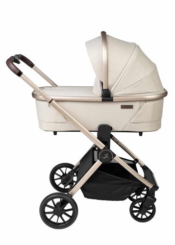 עגלת תינוק סיילו פרו Cielo Pro דגמי 2024 Sportline צבע שלד בז Brushed | ריפוד שנהב | ידית חומה