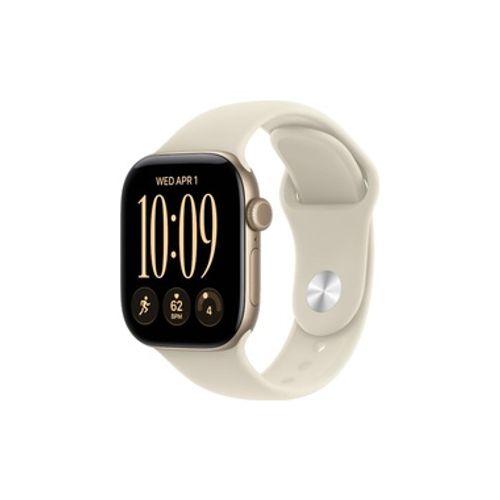 Apple Watch Series 12 GPS 42mm Light Gold Aluminium Case with Sand Sport Band - S/M שעון