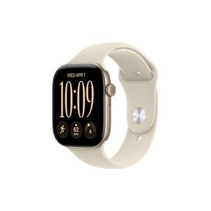 Apple Watch Series 12 GPS 46mm Light Gold Aluminium Case with Sand Sport Band - M/L שעון