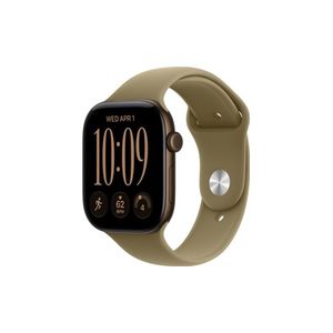 Apple Watch Series 12 GPS 46mm Dark Bronze Aluminium Case with Olive Sport Band - S/M שעון