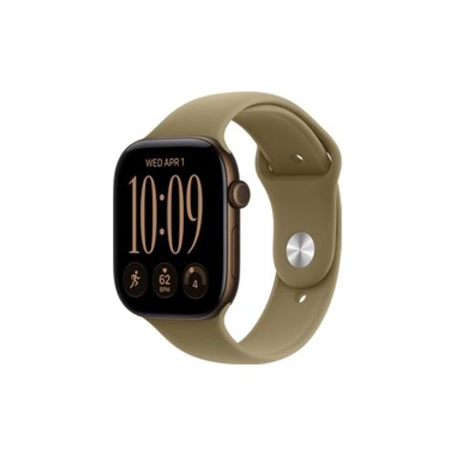 Apple Watch Series 12 GPS 46mm Dark Bronze Aluminium Case with Olive Sport Band - M/L שעון