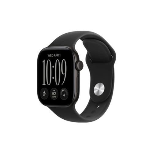 Apple Watch Series 12 GPS + Cellular 42mm Black Aluminium Case with Black Sport Band - M/L שעון
