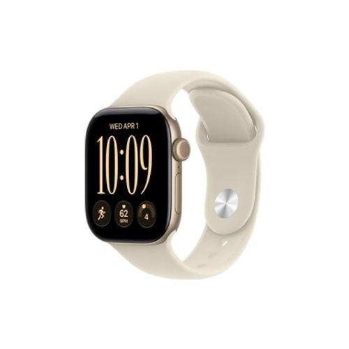 Apple Watch Series 12 GPS + Cellular 42mm Light Gold Aluminium Case with Sand Sport Band - S/M שעון