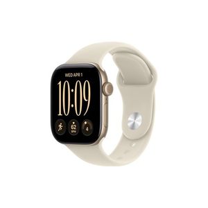 Apple Watch Series 12 GPS + Cellular 42mm Light Gold Aluminium Case with Sand Sport Band - S/M שעון