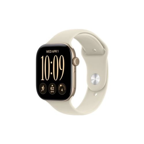Apple Watch Series 12 GPS + Cellular 46mm Light Gold Aluminium Case with Sand Sport Band - M/L שעון
