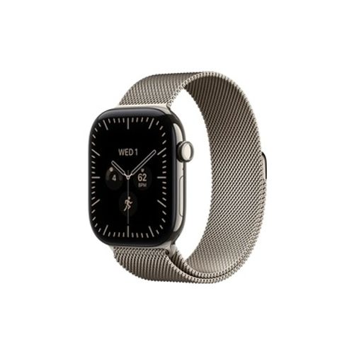 Apple Watch Series 12 GPS + Cellular 46mm Natural Titanium Case with Natural Milanese Loop - S/M שעון