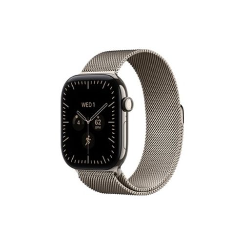 Apple Watch Series 12 GPS + Cellular 46mm Natural Titanium Case with Natural Milanese Loop - M/L שעון