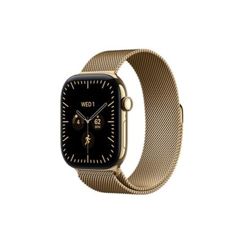 Apple Watch Series 12 GPS + Cellular 46mm Radiant Gold Titanium Case with Radiant Gold Milanese Loop - M/L שעון