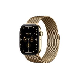 Apple Watch Series 12 GPS + Cellular 46mm Radiant Gold Titanium Case with Radiant Gold Milanese Loop - M/L שעון