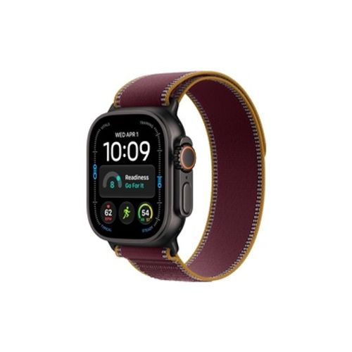 Apple Watch Ultra 4 GPS + Cellular 49mm Black Titanium Case with Burgundy Trail Loop - S/M שעון