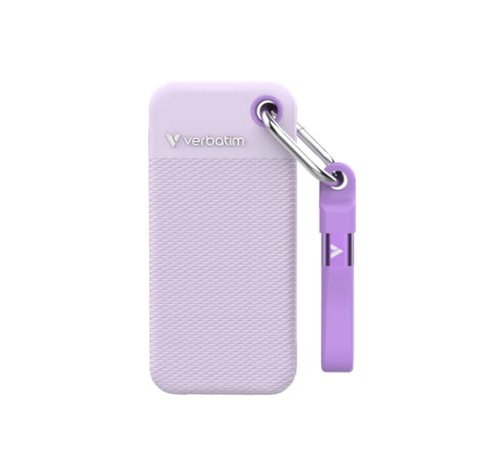 תמונה של דיסק חיצוני Verbatim Pocket SSD 2TB USB C Gen2 Purple 1000MBps