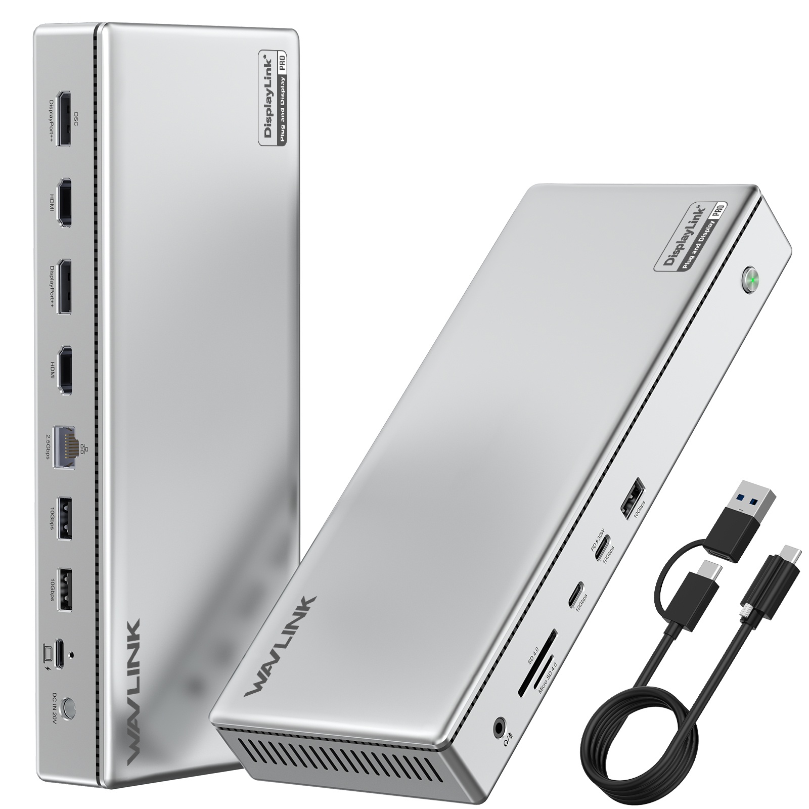 תחנת עגינה Wavlink WL-UG75PD1-DH2 – 100W PD / 2.5G Ethernet / 4K/8K Display