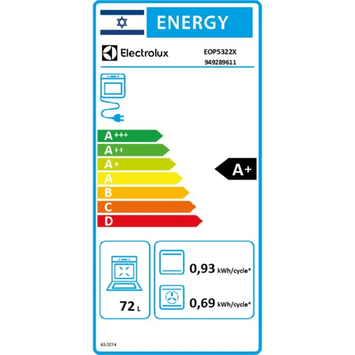 ‏⁧תנור אפייה בנוי דיגיטלי פירוליטי ⁦Electrolux⁩ אלקטרולוקס ⁦EOP5322X⁩⁩‏