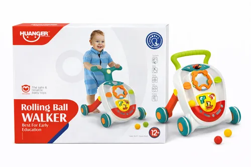 הליכון פעילות מוזיקלי לתינוק עם אורות, כדורים ומשחקים