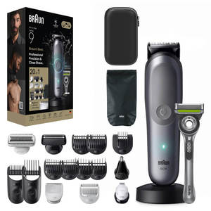 מכשיר לעיצוב זקן ושיער גוף 20 ב-1 כולל סכין Braun Gillette Labs 