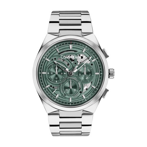 שעון Calvin Klein קלווין קליין לגבר Distinguish Skeleton דגם 25200572, לוח בגוון ירוק