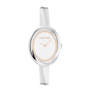 שעון Calvin Klein קלווין קליין לאישה Twisted Bezel דגם 25100055 עם לוח בגוון כסוף
