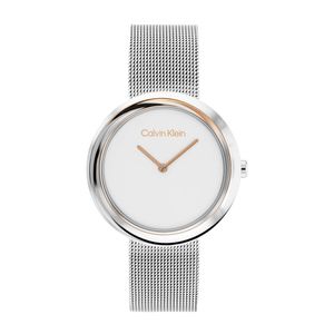 שעון Calvin Klein קלווין קליין לאישה Twisted Bezel דגם 25200011 עם לוח בגוון לבן