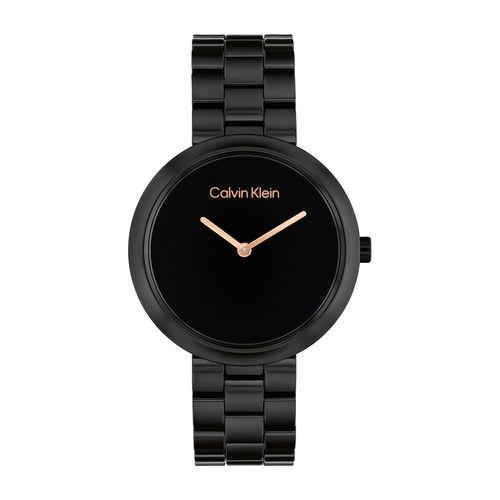 שעון Calvin Klein קלווין קליין לאישה CK PURE דגם 25100075, לוח בגוון שחור