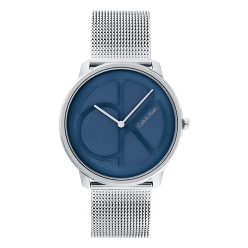 שעון Calvin Klein קלווין קליין לגבר Iconic Mesh דגם 25200031, לוח בגוון כחול
